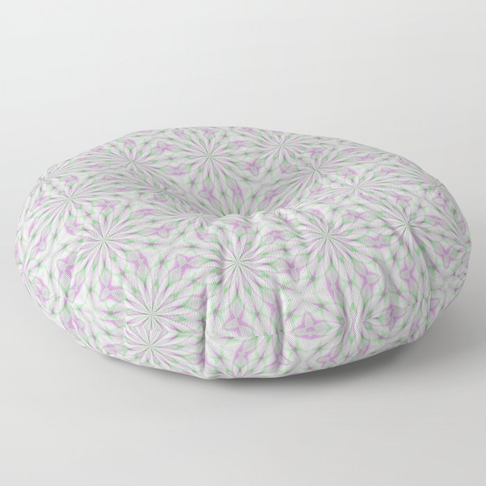 Rosettes in Purple and Green Floor Pillow