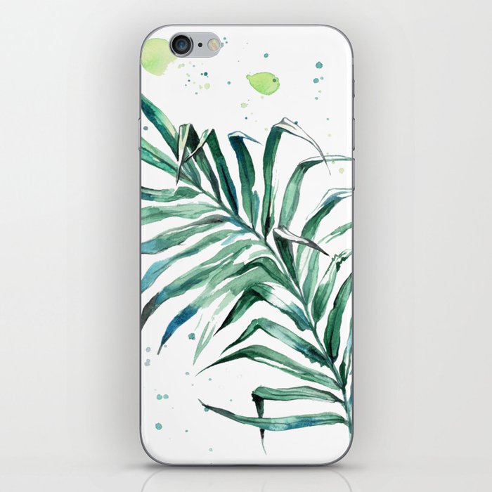 Watercolor Palm leaf, botanical illustration, plants, ecology iPhone Skin