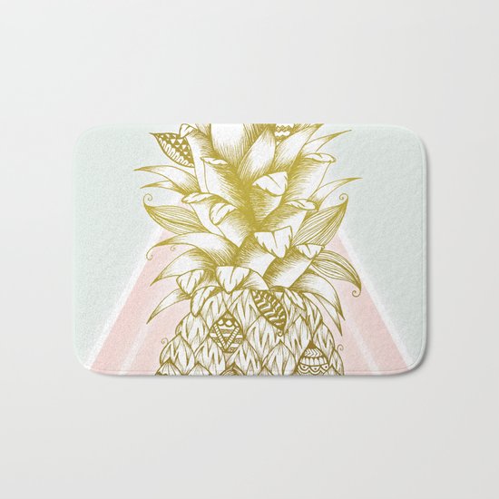 Golden Pineapple Bath Mat