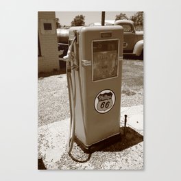 Route 66 Gas Pump 2012 #2 Sepia Canvas Print