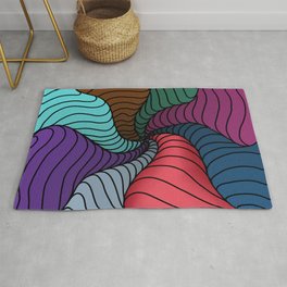 Colourful abstract artwork - doodling style Rug