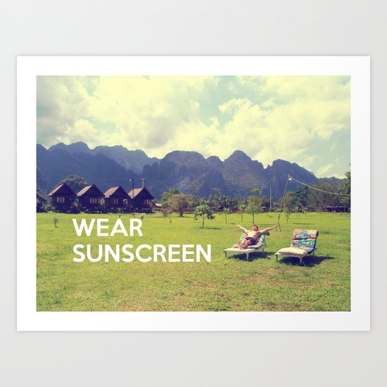 Wear Sunscreen Art Print