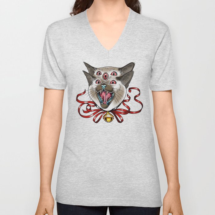 Siamese Kitty V Neck T Shirt