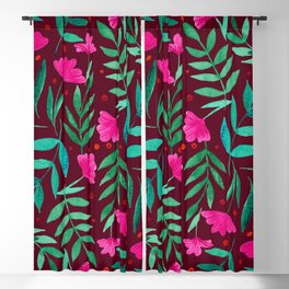 Magical garden - burgundy and pink Blackout Curtain
