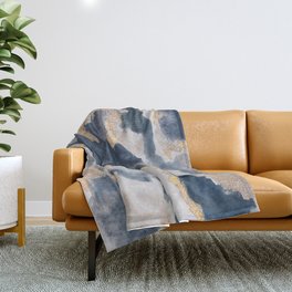 All that Shimmers – Gold + Navy Geode Throw Blanket