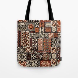 Hawaiian style tapa tribal fabric abstract patchwork vintage vintage pattern Tote Bag