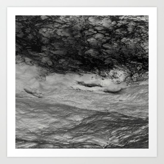 Black Tempest - Abtract Ocean Sea Pattern in Black And White Art Print
