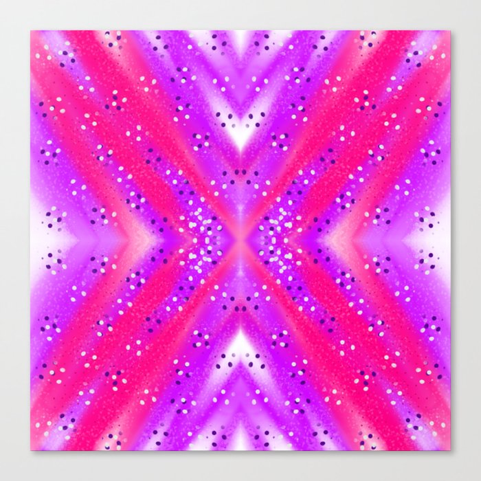 X Purple And Fuchsia Polka Dots Seamless Pattern Canvas Print