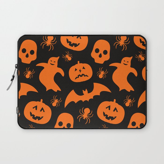 Halloween Spooky Trick-Or-Treat Black & Orange Laptop Sleeve