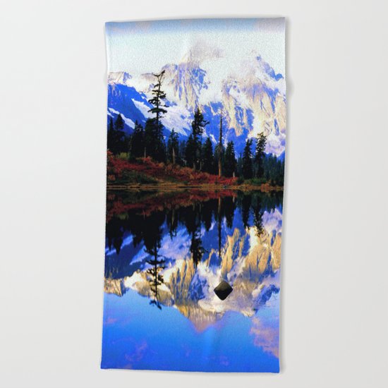 Glacier Mountains Beach Towel