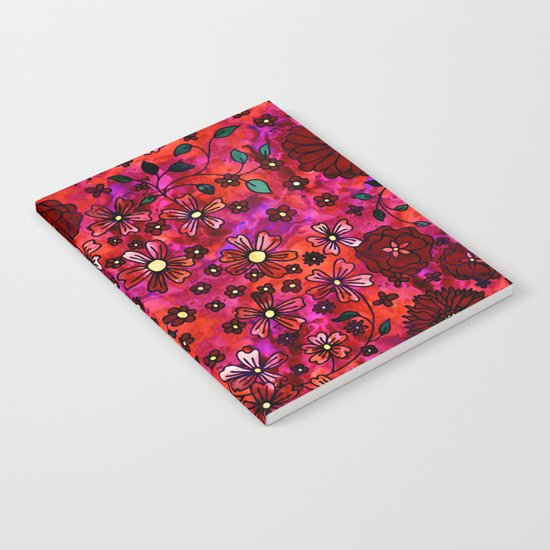 Red Small Flowers Notebook