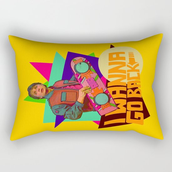 I Wanna Go Back! | Hoverboard | 80's Inspiration Rectangular Pillow