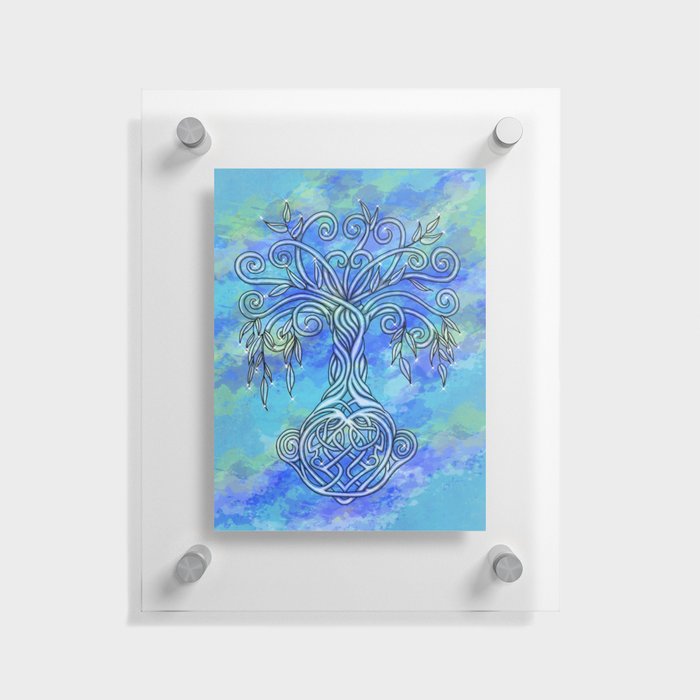 Celtic Tree of Life Sky Colored Floating Acrylic Print