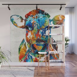 Colorful Cow Art - Mootown - By Sharon Cummings Wall Mural