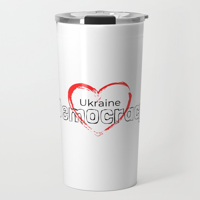 Democracy is the heartbeat of Ukraine Travel Mug
