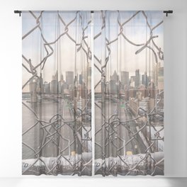 New York City Skyline Views Sheer Curtain