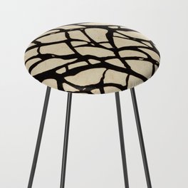 Patterned Leather Counter Stool