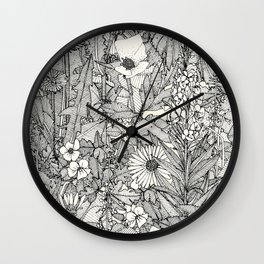 weeds aplenty black Wall Clock