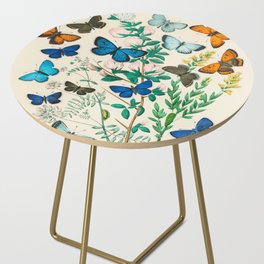 Butterflies and Flowers Vintage Illustration 6 Side Table