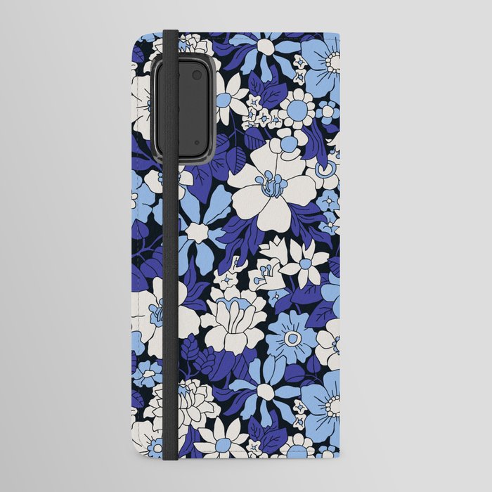 Retro Floral / blue Android Wallet Case