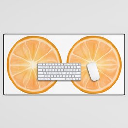 Orange Citrus Circle Slice Desk Mat