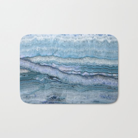 Mystic Stone Aqua Blue Bath Mat