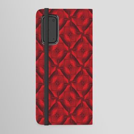 A red-black pattern of rhombuses connected by quatrefoils and a black middle. Android Wallet Case