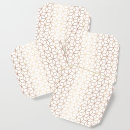Geometric Hive Mind Pattern - Rose Gold #113 Coaster