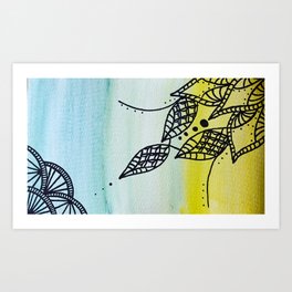 doodle and water colour Art Print