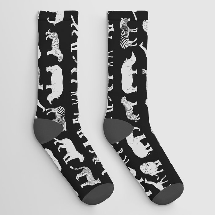 Safari (white on black) Socks