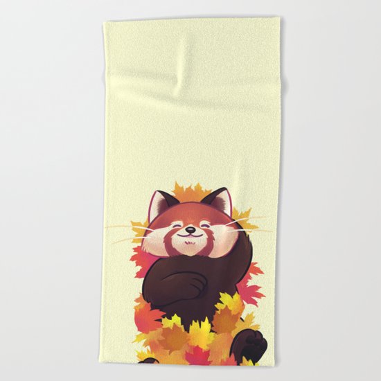 Relaxing Red Panda Beach Towel