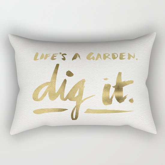Dig It – Gold Ink Rectangular Pillow