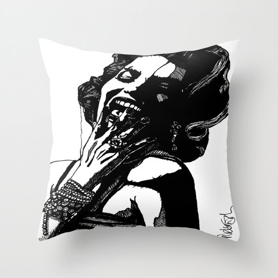 B&W Fashion Illustration - Part 2 Throw Pillow