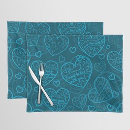 Blue Love Heart Collection Placemat