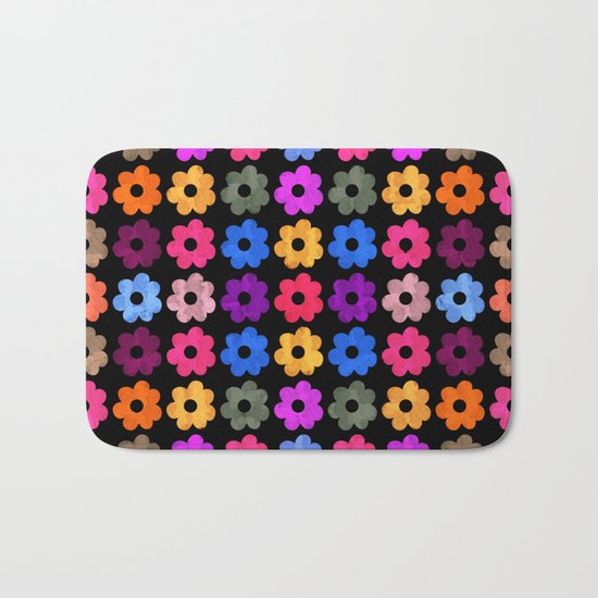 Colorful Floral Pattern III Bath Mat