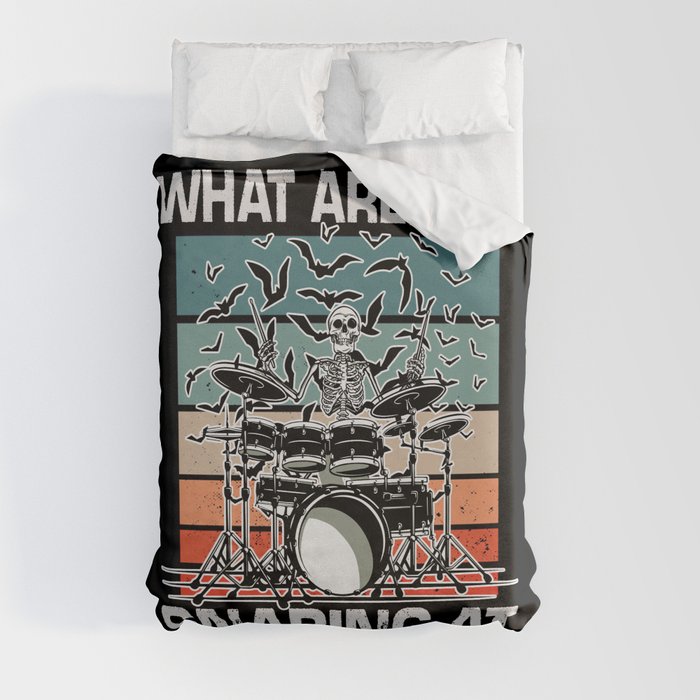 What are you snaring at Drummer Duvet Cover