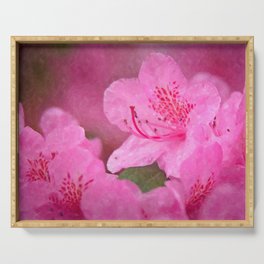 Romantic pink flowers Serving Tray