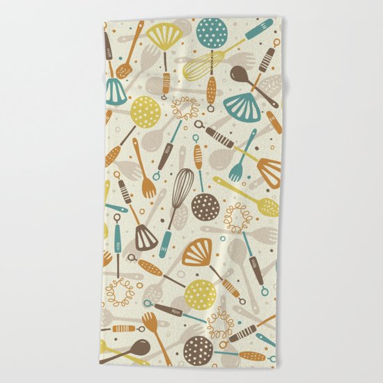 Kitchen Utensils Beach Towel