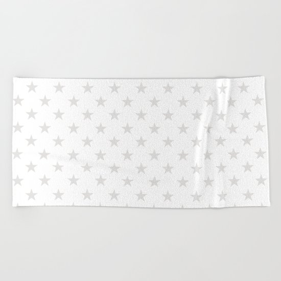 Stars (Platinum/White) Beach Towel