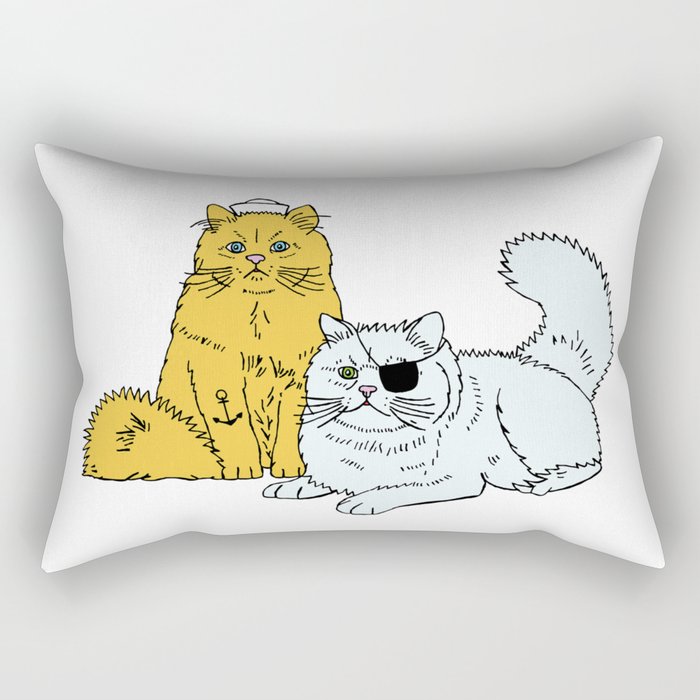 Navy Cats Rectangular Pillow