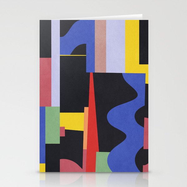 Colorful Geometric Abstract Art 2 Stationery Cards