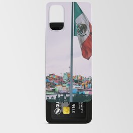 Mexico Photography - The Mexican Flag In Front Of A Colorful City Android Card Case
