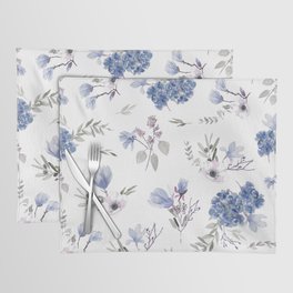 Floral Pattern - Classic Blue and White Placemat