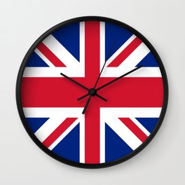 red white and blue trendy london fashion UK flag union jack Wall Clock