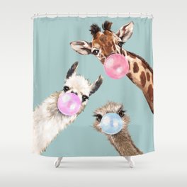 Bubble Gang in Blue Shower Curtain