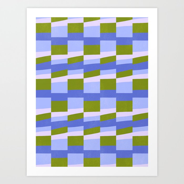 Woven Checkerboard, peri Art Print