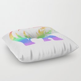 rainbow bear Floor Pillow