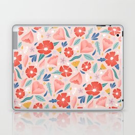 Red, Yellow & Blue Abstract Florals Laptop Skin