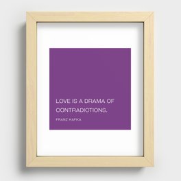 Franz Kafka love quote (purple background) Recessed Framed Print