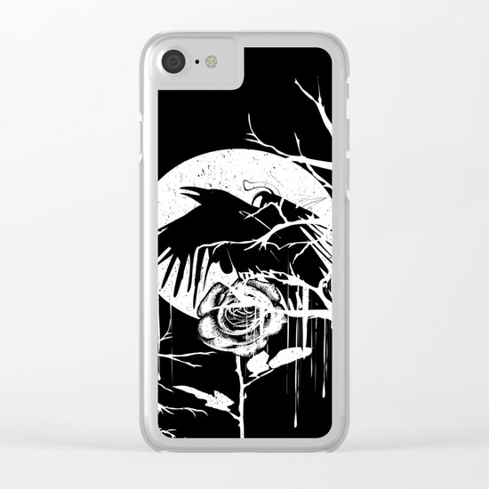 Raven and Rose Clear iPhone Case